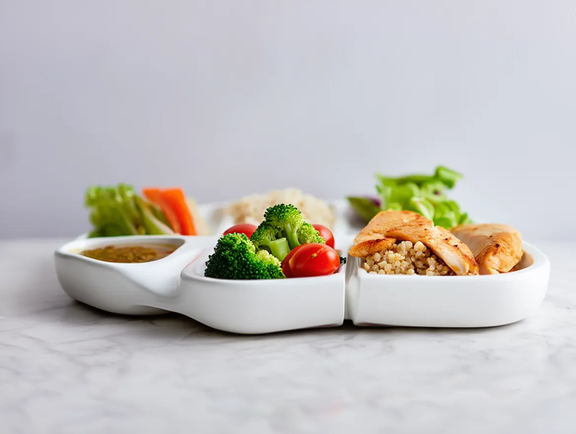 Portion control plate for balanced meals